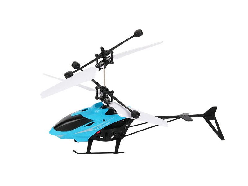 Olive Tree - Hand-Operated Blue Helicopter Drone Aircraft with Light