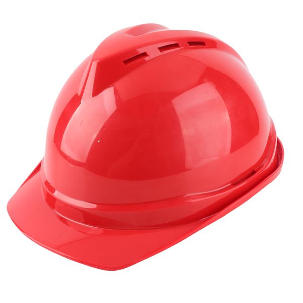 ABS Safety Helmet with Lens V Type Reinforced for Construction Red