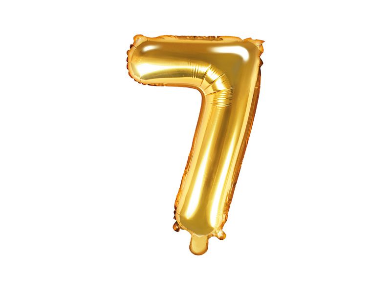 Foil Balloon Number "7", 35cm, gold