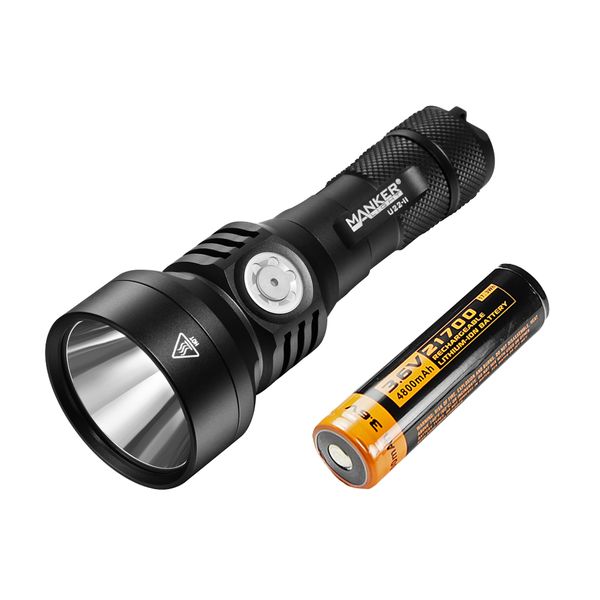 Manker U22 II CW Flashlight Bundle, 850 Lumen, 1020m Throw - Rechargeable