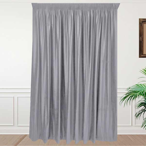 Matoc Designs Curtain - Velvet Light Grey - Lined - Taped