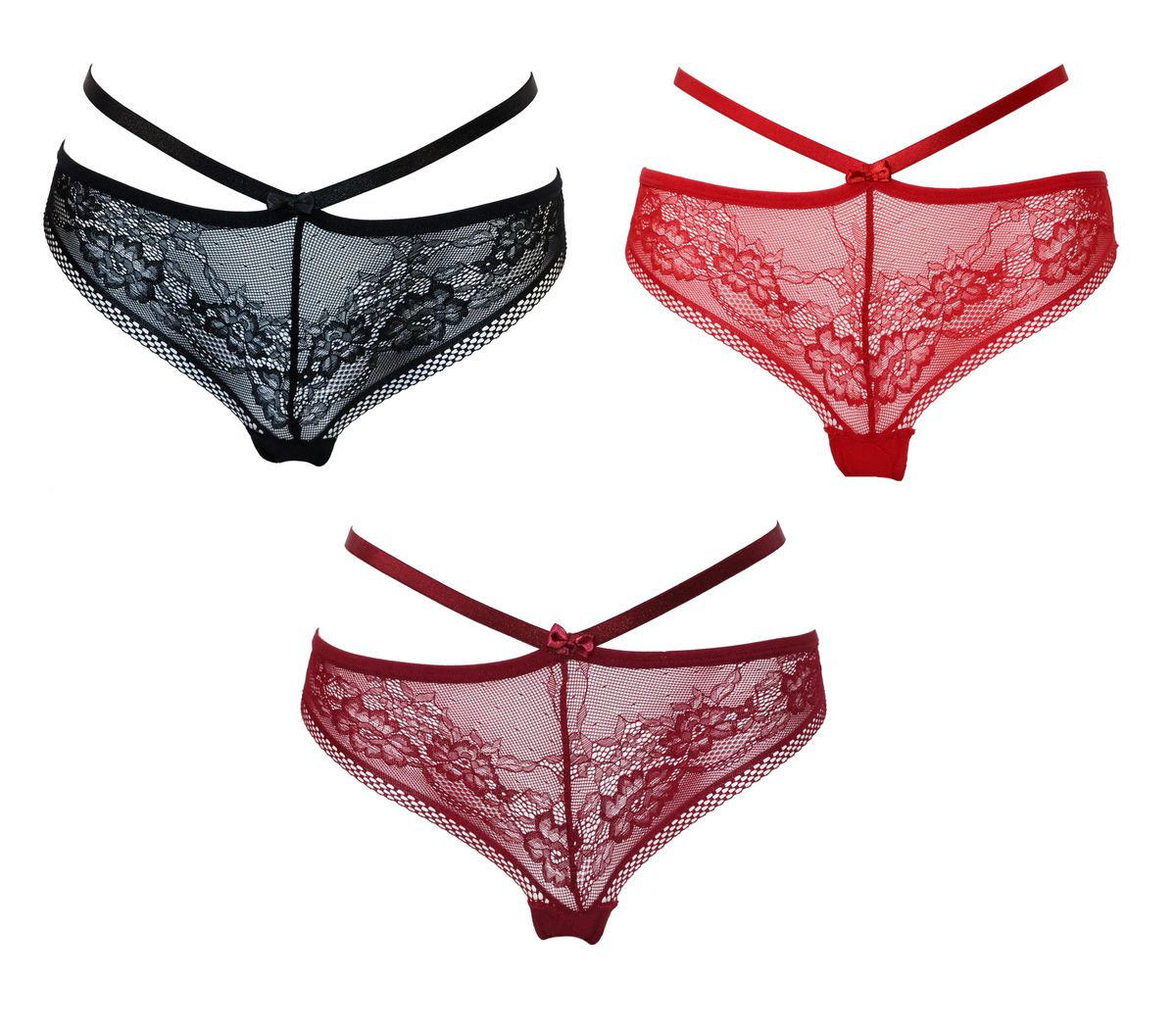 Floral Lace Sexy Strappy Underwear Seamless Bikini Panty Brief Pack of 3, Shop Today. Get it Tomorrow!