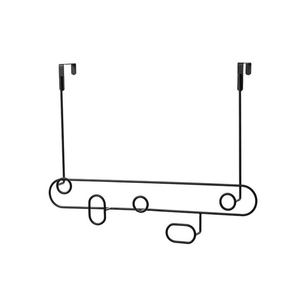 Over the Door Hook Rack Iron Hanging Organizer for Clothes Towels Bags