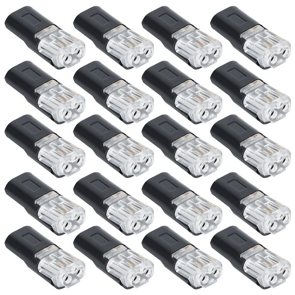 20pcs 2Pin Low Voltage Wire Plug-in Connectors Quick Clip Wire Connector