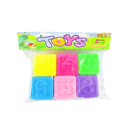 6 Piece Number Cubes Bath Toys in Bag Image