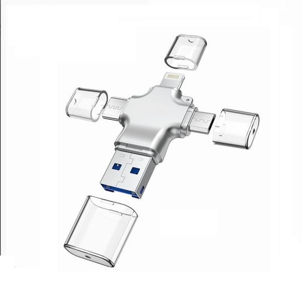 LPS Card reader 4 in 1 (USB + Type-C + Micro + Lightning, microSD slot)