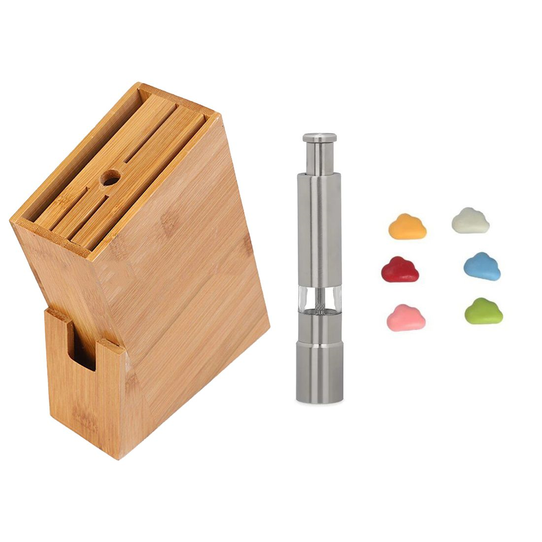 Kitchen Knife Holder With Salt Pepper Grinder & 6 Clouds Fridge Buy Online in South