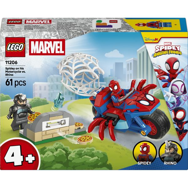 LEGO® Marvel Spidey on his Motorcycle vs. Rhino Toy 11206