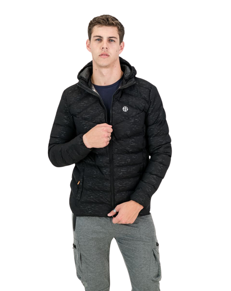 Thermosphere Tech Colorblock Puffer Black by Soul Apparel - Wind &amp; Water