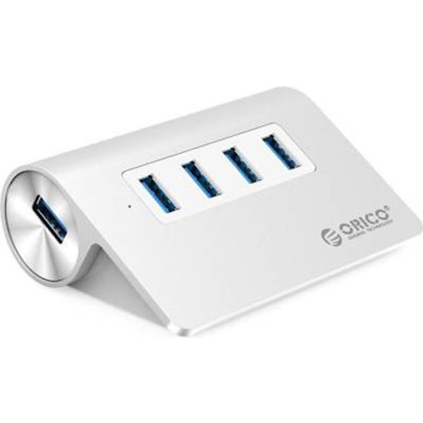 Orico Aluminium Silver 4-Port USB 3.0 Hub with High-Speed Data Transfer