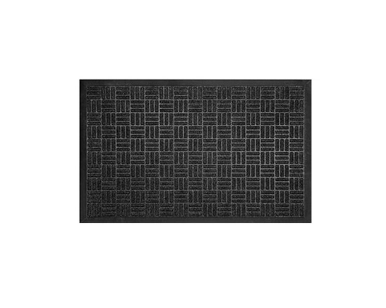 Grey Cotton Rectangular Bath Rug
