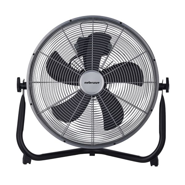 Mellerware Fan 3 Speed Floor Fan Metal Black 45cm 65W "Velocity 18