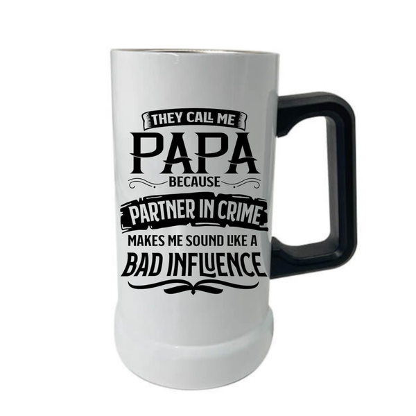 Papa - Sublimated Double Wall Stainless steel 750ml Beer Mug