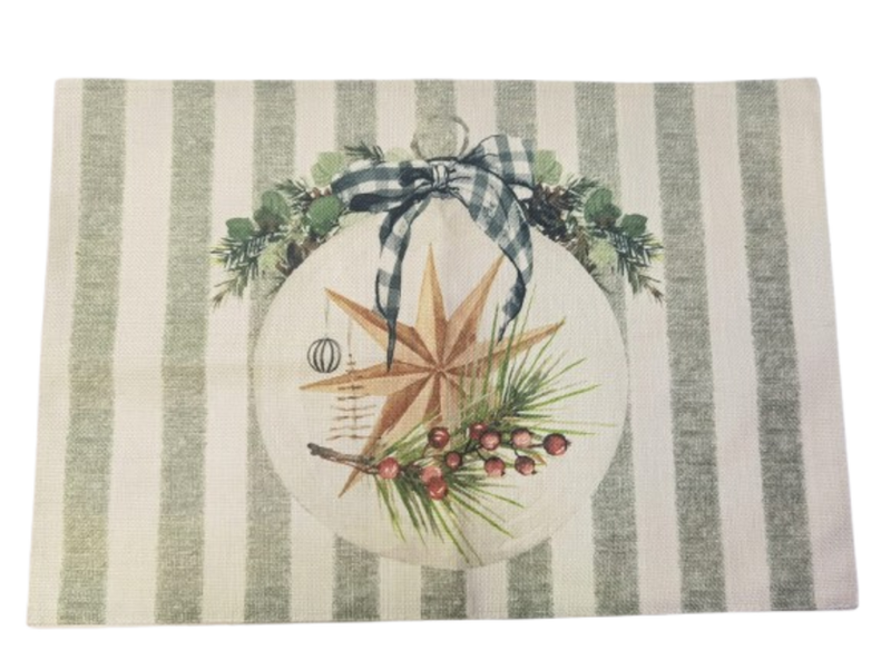 Christmas Themed Placemat- Striped set of 4
