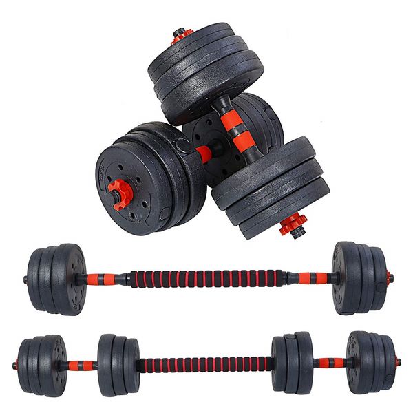 30 KG Plastic Cement Mixture Adjustable Dumbbell with Barbell