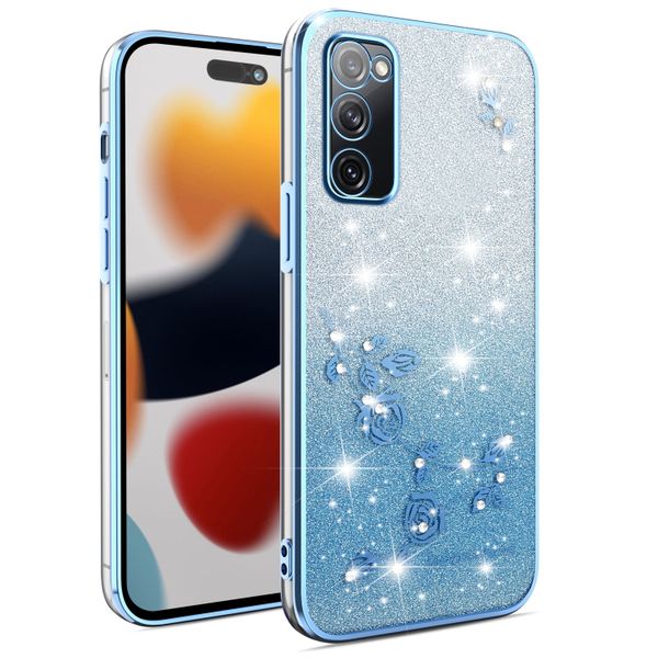 Phone Case Compatible With Samsung S20 FE Flowers Diamond Shining Cover