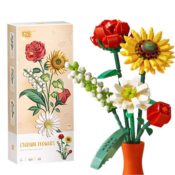 Flower Bouquet Construction Set, 546 pieces, Multicolor