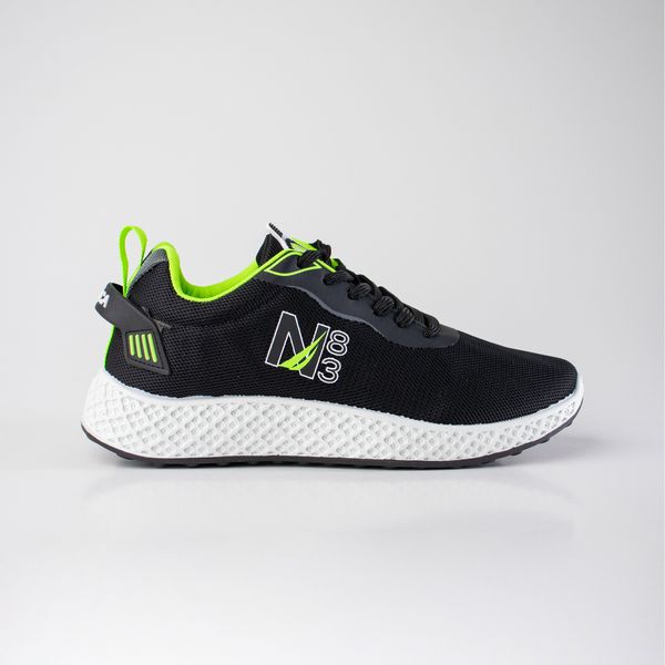 Nautica Men's Puffer Streamline Sneakers-Black/Lime
