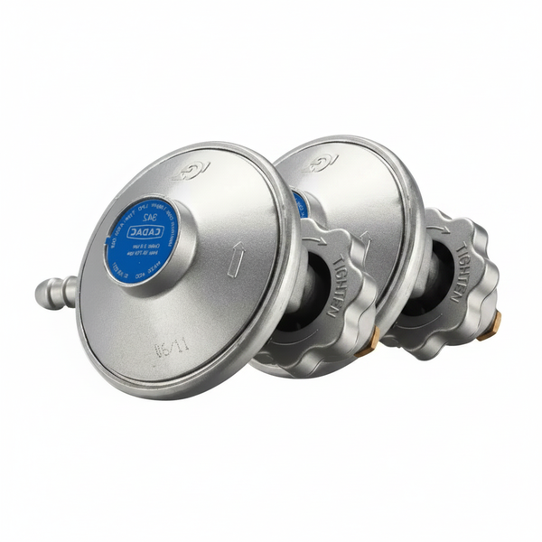 Cadac Swivel Gas Regulator with 1.2m Hose for 3kg &amp; 5kg Cylinders - 2 Pack