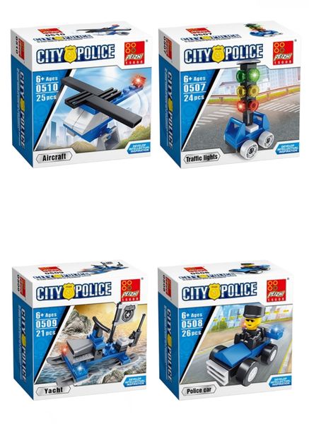Kiddies Police Build &amp; Play - Set of 4