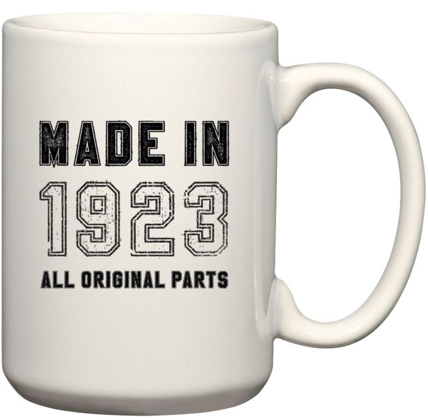 Made In 1923 All Original Parts 100th Birthday For Him Gift Coffee Mug