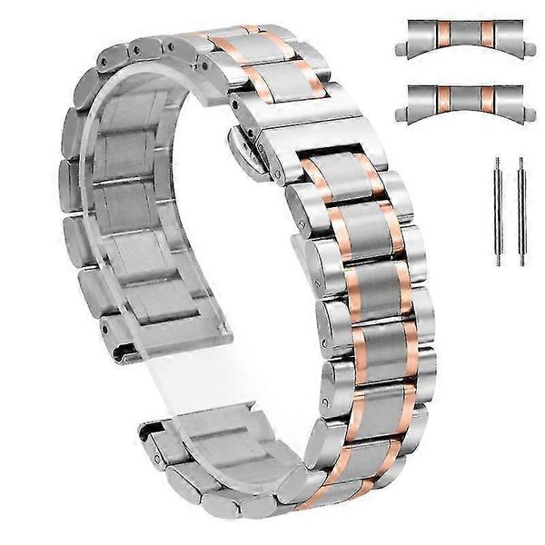 Replacement Strap 20mm Silver Rose Gold for 18mm 20mm 22mm 24mm Watch Band
