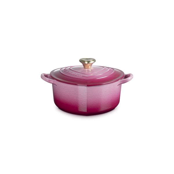 Le Creuset Cast Iron Classic Heart Casserole with Gold Heart Knob - 20cm