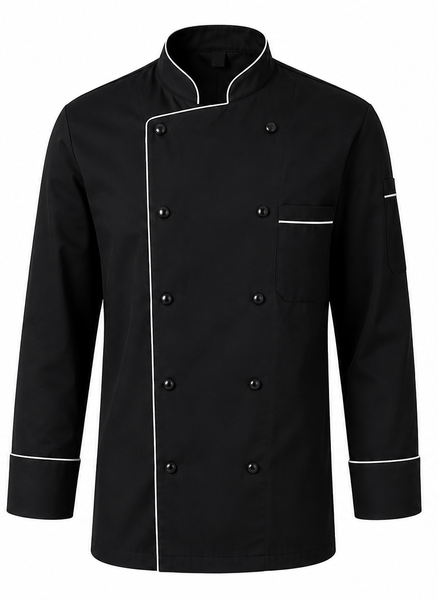 The Chef Collection Black Cotton/Twill Chef Jacket