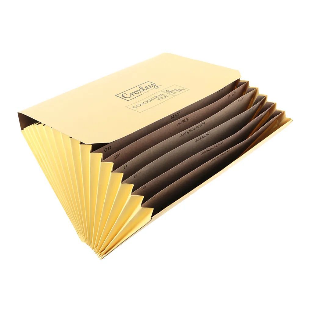 Croxley Kraft Concertina File Foolscap Size Printed AZ/JanDec 16 Shop Today. Get it Tomorrow