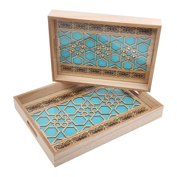 Laser Cut Wooden - Serving Tray Set of 2