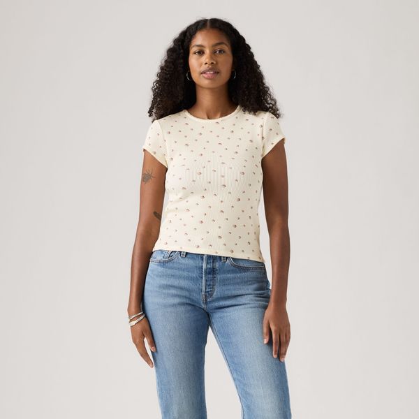 Levi's® Women's Dry Goods Waffle Cap-Sleeve Tee - White