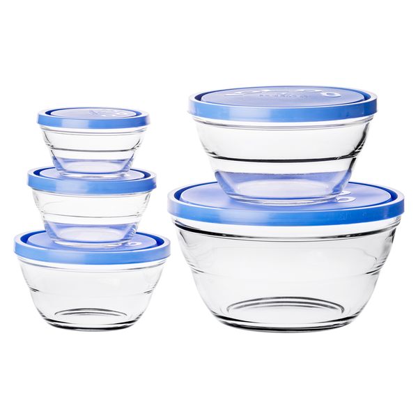 Borgonovo - Set of 5 Lambada Igloo Glass Food Containers with Lid