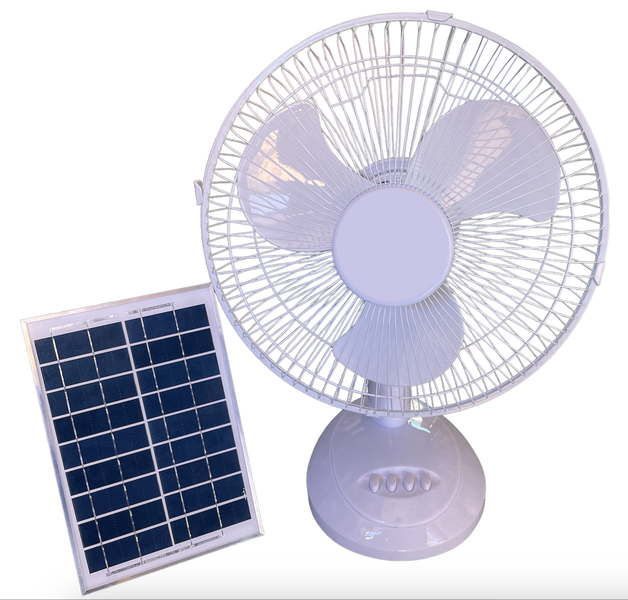 Rechargeable Desk Fan With Solar Panel - Dual Power