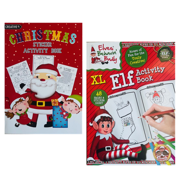 Christmas Sticker &amp; Activity Colouring Books (Pack of 2)