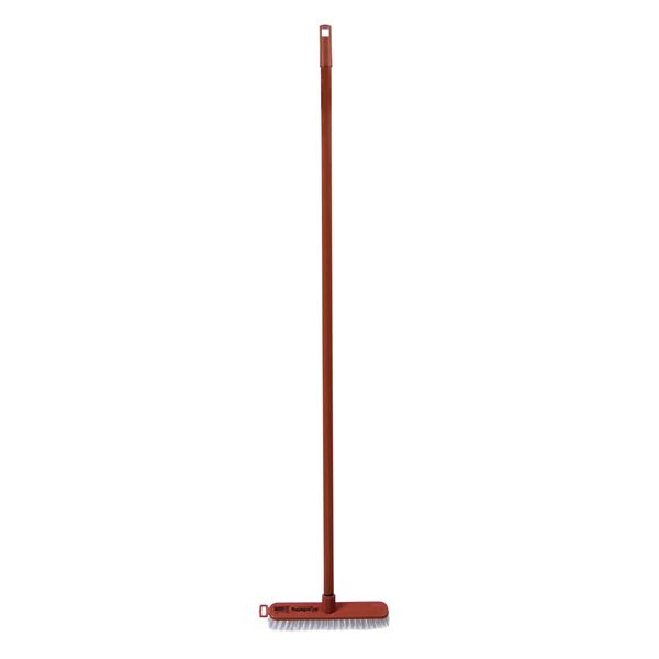 Academy Brushware Deck Scrub With Metal Handle - Red