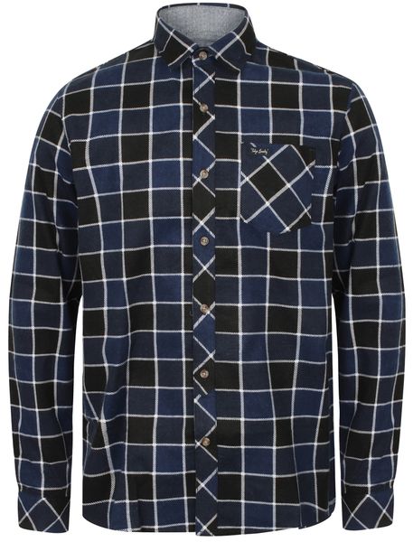 Tokyo Laundry - Mens Hulverston Checked Cotton Flannel Shirt In Mid Blue (Parallel Import)