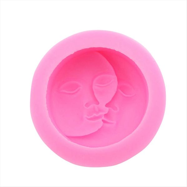 Moon&amp;Sun Face Candle Silicone Mold DIY Handmade Soap Candle Jewelry Craft C