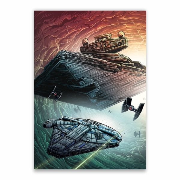 Star Wars Space Ship Battle Poster - A1