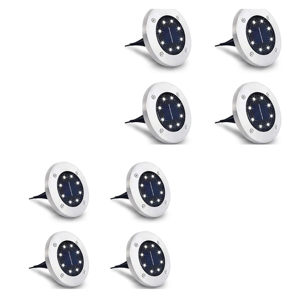 8 PC Solar LED Ground Light For Driveway AND Borders Pathways/Ten-Tech