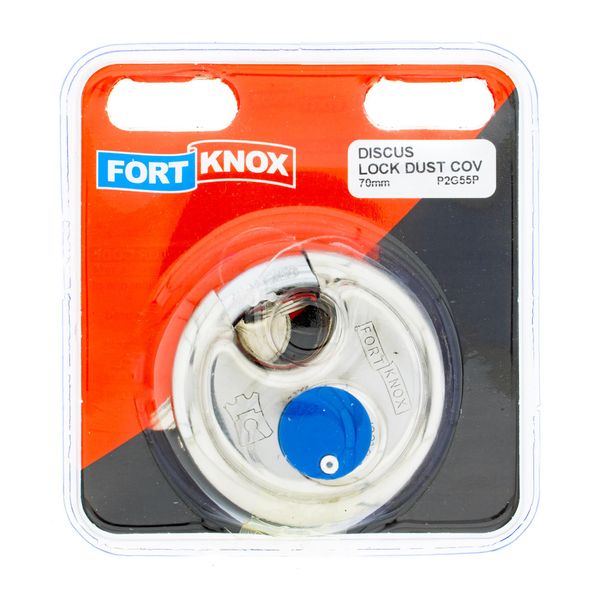 FORT KNOX Discus Padlock Stainless Steel with Dust Cover 70mm Q:1 P2G55