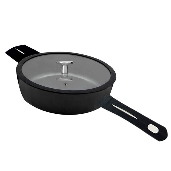 28cm - Non Stick Deep Frying Pan with Lid, Coated, All Stove Induction