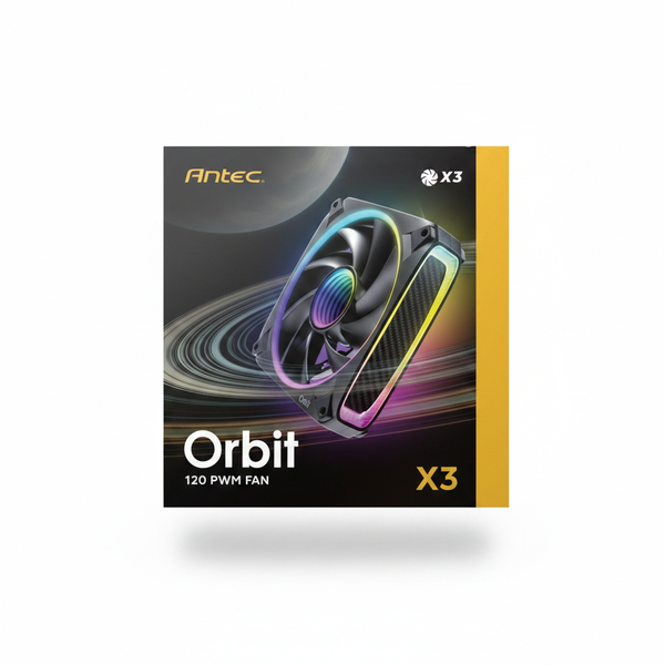 Antec ORBIT PWM 120mm ARGB Infinity Mirror Case Fan 3 Pack Black
