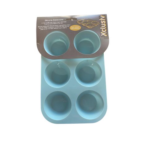 PRESS 6 Cup Non-Stick Silicone Muffin Pan with Lid