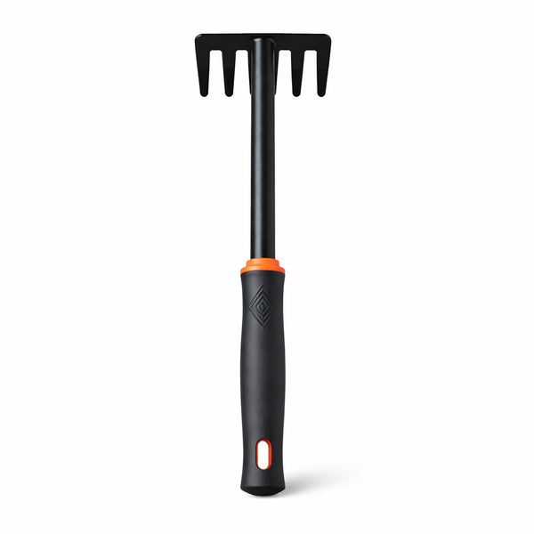 Dual-Purpose - 5-Tooth - Garden Rake - Black