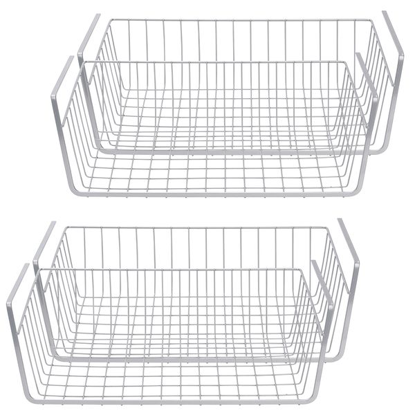 HomeFX Under Cabinet Storage Shelf Basket 4 Set