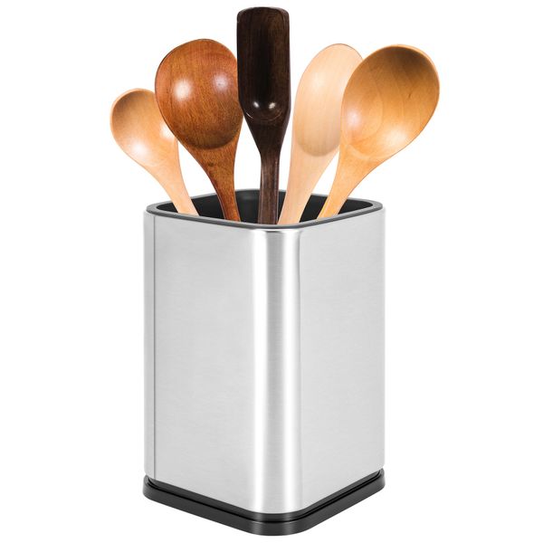 Stainless Steel Kitchen Utensil Holder Modern Rectangular 17X11Cm