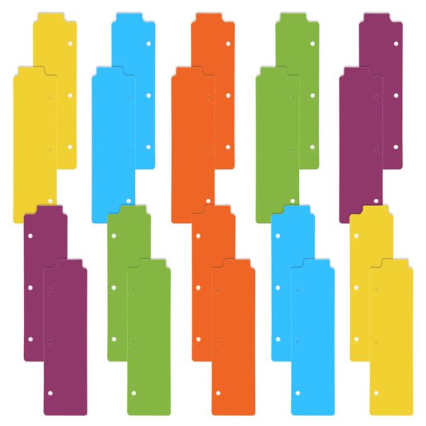 20 Pieces Snap-in Plastic Bookmark Mini Binder Dividers Snap in