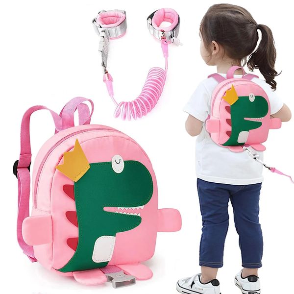 Toddler Harness Backpack with Wrist Link Rope Anti Lost Dinosaur Backpack