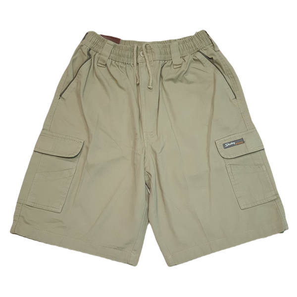 Sterling 21cm Elasticated Waist Cargo Shorts Stone - Brown - 28 X 21 In