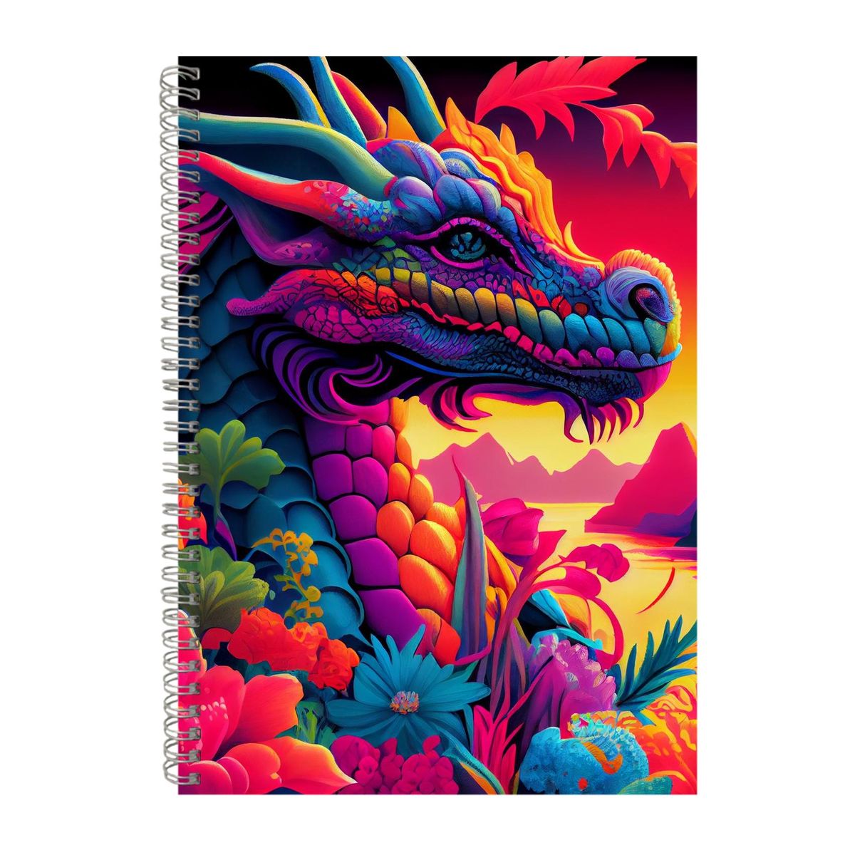 Colorful Dragon Floral Notebook Animal Gift Idea A4 NotePad 111 | Shop ...